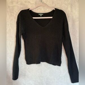 Wild Fable Black Ribbed Knit Top